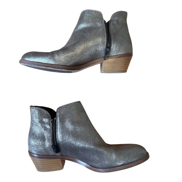 Garnet Hill alessandra gold metallic leather booties - Picture 3 of 9